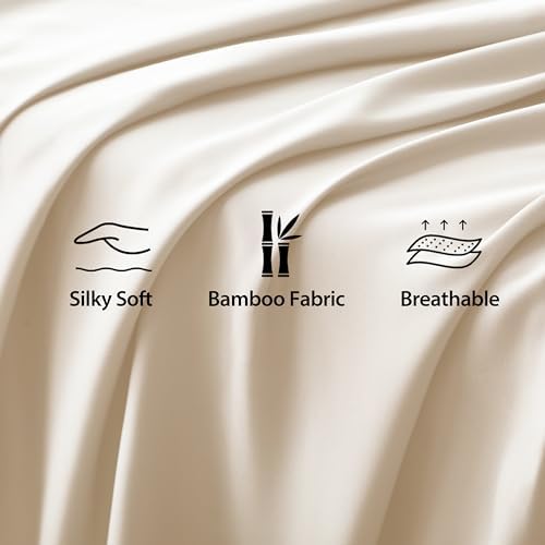 Bamboo Viscose Flat Sheets Only, 400 Thread Count Sateen Weave Queen