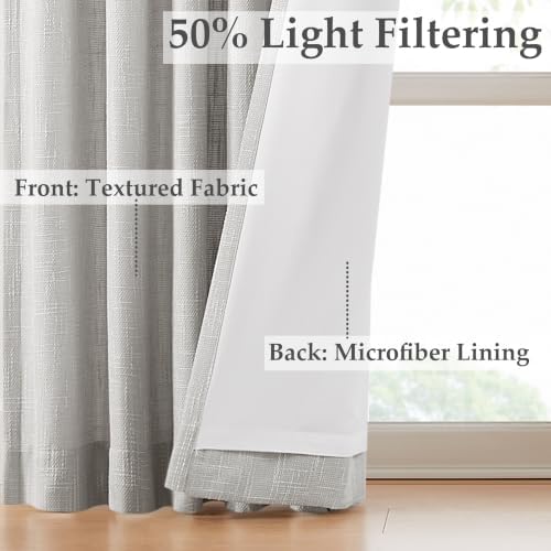 WEST LAKE 108 Inch Pinch Pleat Light Filtering Window Curtains for