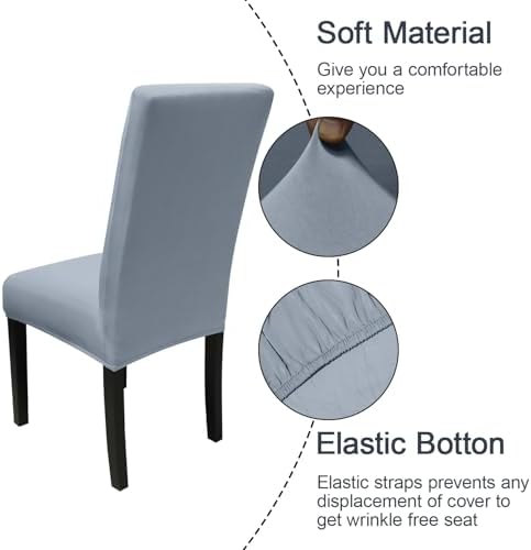 JQinHome Dining Room Chair Covers Set of 8, High Stretch Chair