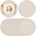 Vinyl Placemats Set of 10, 13" Faux Leather Heat Resistant Place Mats