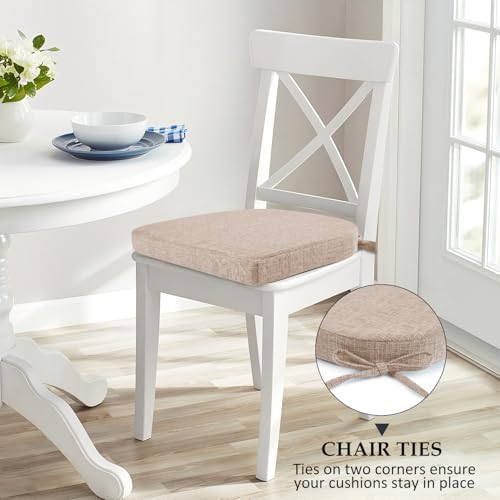 Wellsin Chair Cushions for Dining Chairs 4 Pack - Kitchen Chair
