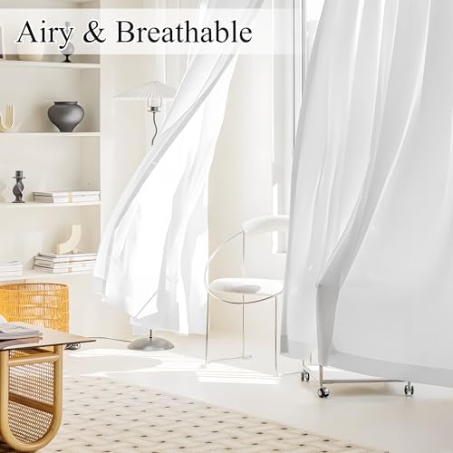 NICETOWN Semi Sheer Privacy Curtains, Off-White Non-See-Through Light
