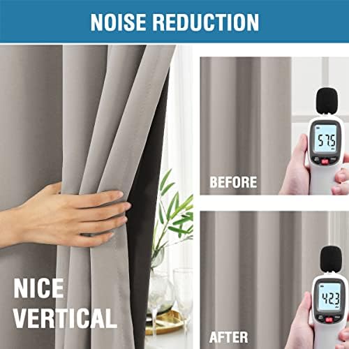 H.VERSAILTEX 100% Blackout Curtains for Bedroom with Black Liner Full