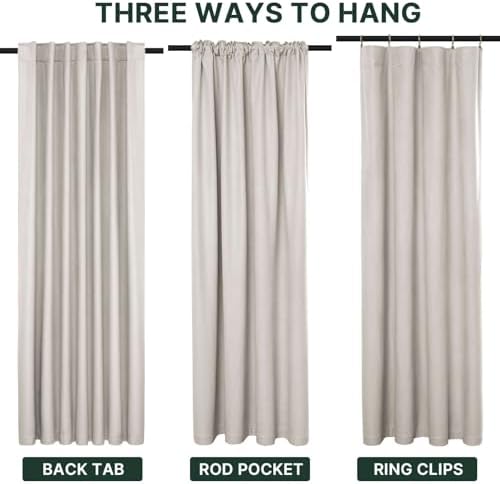H.VERSAILTEX 100% Blackout Textured Curtains Back Tab 52x63 Natural