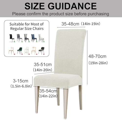 Chair Covers for Dining Room Set of 6, Stretch,Natural Colors
