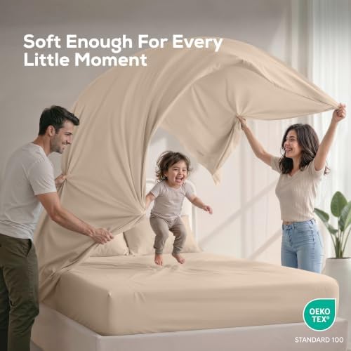Full Sheets Set, 4 Pieces 16" Deep Pocket Hotel Luxury Bed Sheets