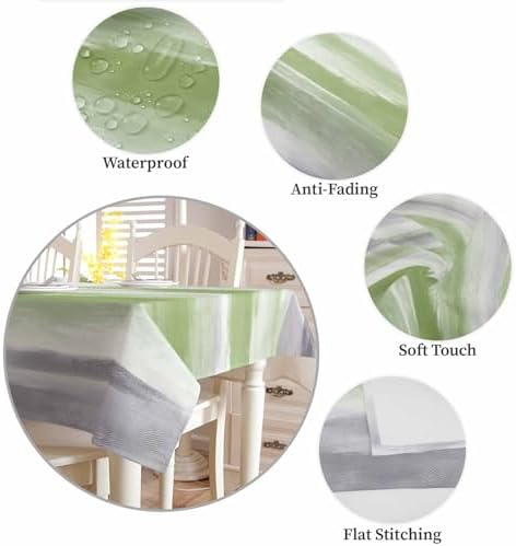 Sage Green Gray Square Tablecloth Waterproof & Stainproof Tablecloths