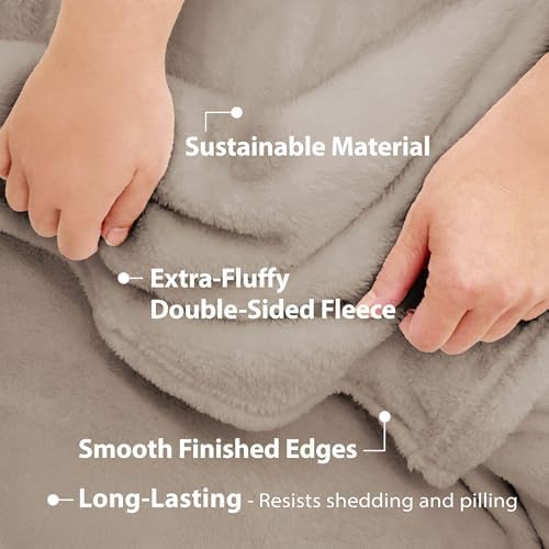 DEZ FURNISHINGS Ultra Soft Plush Fleece Throw Blanket, Double Sided