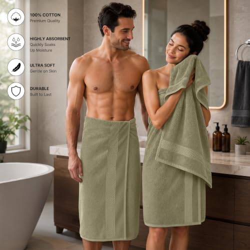 DAN RIVER 600 GSM Cotton Large Bath Towels Set of 4, 27 x 54 Inches