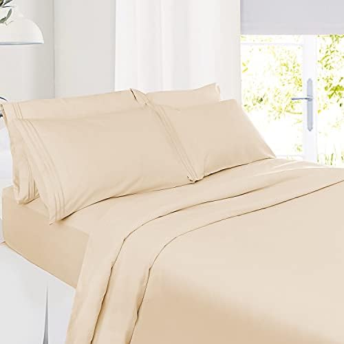 Nestl Queen Sheet Set - 6 PC Soft Microfiber Deep Pocket Queen Bed