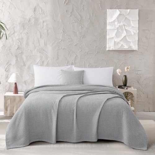 meadow park Cozy Waffle Weave Chenille Thermal Bed Blanket King 104” x