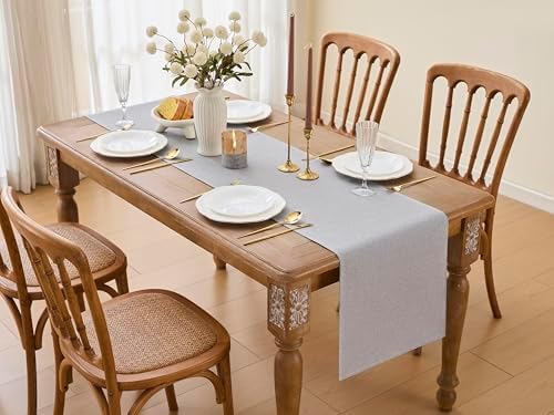 YATOJUZI Light Grey Table Runner Seasonal Summer Kitchen Dining Coffee