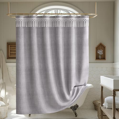 AmazerBath Boho Shower Curtains for Bathroom, Farmhouse Shower Curtain