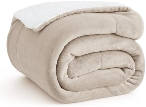 Bedsure GentleSoft Sherpa Fleece Throw Blanket for Couch, Non-Heated