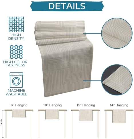 Modern Art Table Runner and Placemats Set of 4 Minimalist Beige Clean