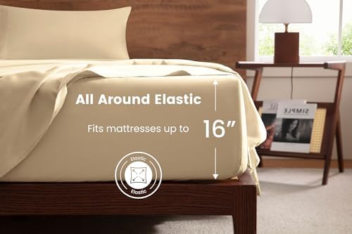 MISSQ Full Size Bed Sheets Set - Cooling, Extra Soft, Wrinkle & Fade
