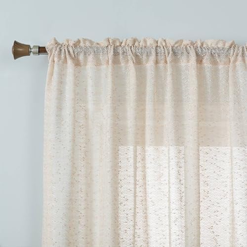 Beydodo Curtains for Bedroom Sheer 108 Inches Long, Semi Sheer