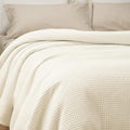 PHF 100% Cotton Waffle Blanket Lightweight Breathable, King Size