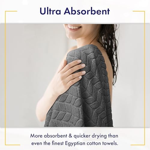 Luxury 100% Cotton Decorative Bath Towel Set, Ultra Soft - Granite