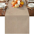 Beige Cotton Linen Long Table Runner 13 x 108 inch Farmhouse Solid