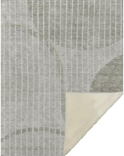 Addison Rugs ASB723 Taupe 50" x 70" Oversized Sherpa Throw Blanket