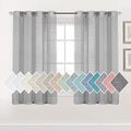 H.VERSAILTEX Linen Sheer Curtains 63 Inch Long Pair Set Linen Textured