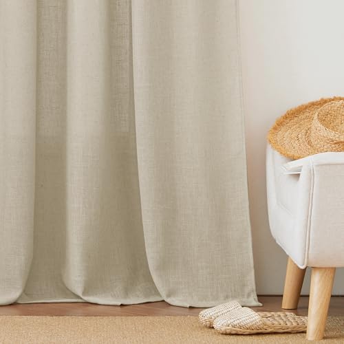 RYB HOME Semi Sheer Curtains 72 inches Long for Bedroom