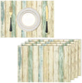Cotton Linen Placemats Set of 8 – 45x30 cm Wood Grain Washable Table