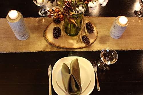 12" x 108" Fringed Edge No-Fray Burlap Runner ~ Table Runner with