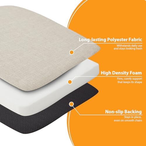 Ruqmuis Chair Cushions for Dining Chairs, 2" Thick Seat Cushions for