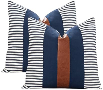 Set of 2 Boho Decorative Throw Pillow Covers 22x22 Inch Farmhouse
