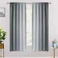 COSVIYA Rod Pocket Ombre Gray and Greyish White Curtains 63 inch