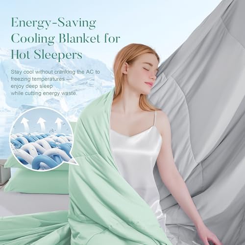 Cooling Comforter King Size with Pillow Cases, Lightweight Summer
