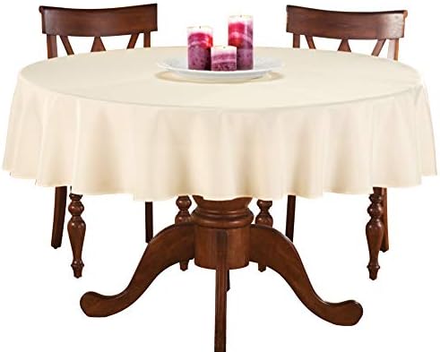 Collections Etc 70 Inch Round Solid Colored Tablecloth, 100% Durable