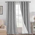 H.VERSAILTEX 100% Blackout Linen Curtains 120" L 2 Panels Dove Gray