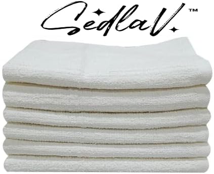SEDLAV Solid White Bar Mop Kitchen Towel Set: 6-Piece Kitchen Towels