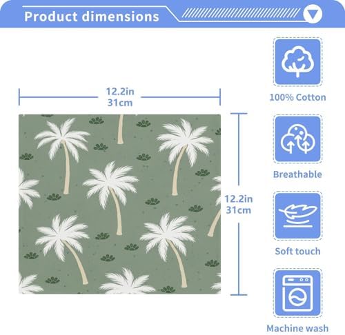 ATTX 6 Pack Cotton Washcloths – Soft White Palms Face Towels, Gym &