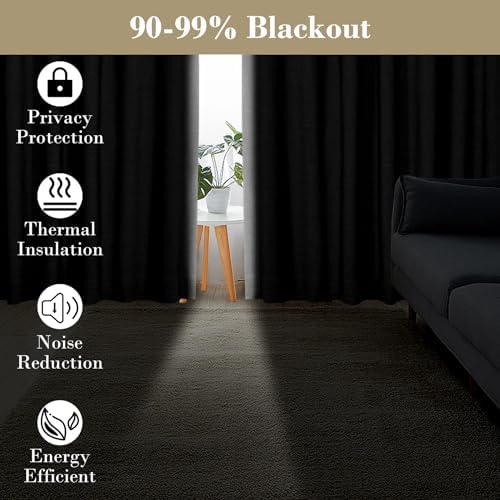 cololeaf Blackout White Linen Curtains for Bedroom Living Room