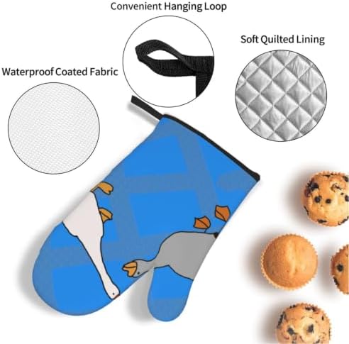 Gray Goose Oven Mitts and Pot Holders Set of 4