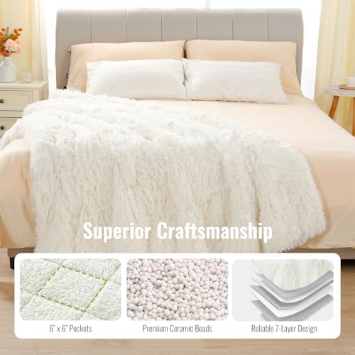Uttermara Fluffy Weighted Blanket for Adults 20lbs Queen Size, 60"x80"