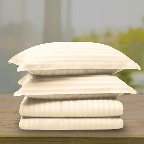 Elegant Comfort Softest, Coziest 3-Piece Damask Stripe Duvet Cover Set