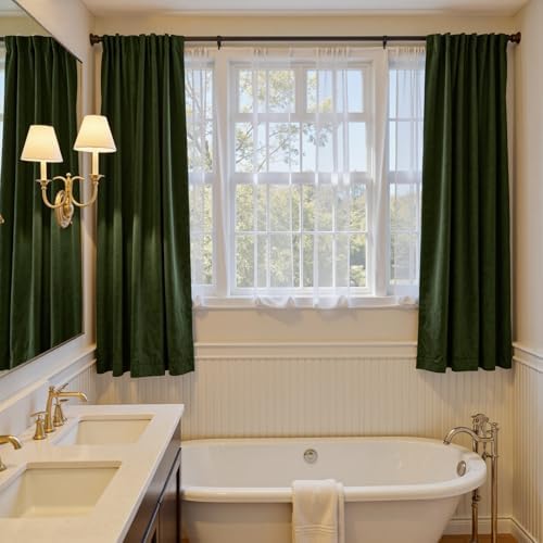 Lazzzy Moss Earthy Curtains Luxury Rod Pocket 52×72 Inch 2 Panels