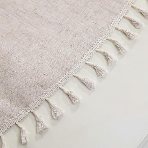 Round Coffee Table Cloth Cover 70.9 inch,Linen-Look