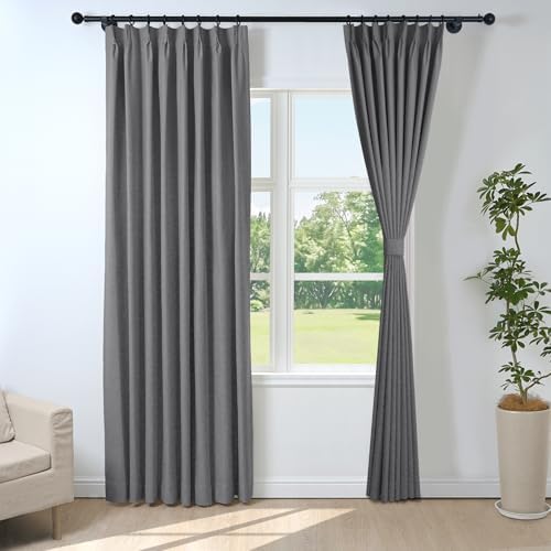 Frelement 100% Blackout Curtains 2 Panels, Room Darkening Drapes for