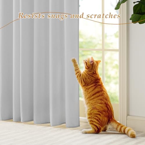 RYB HOME Grey Sheer Curtains for Nursery Home Office, Non See Through