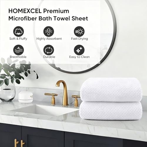HOMEXCEL Bath Sheets 2PK, 35x70 in, Absorbent&Soft, Extra Large Bath