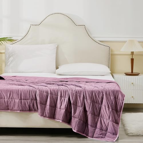 Weighted Blanket 10lbs 48"x72" Cooling for Adult All-Season Soft Pink
