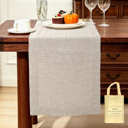 Linen Table Runner 14X144 Inches,100% French Linen Tablerunner,Machine