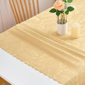 Square Tablecloth 54x54 Inch Golden Table Cloth Leaves Pattern