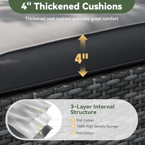 Aoxun Replacement Cushions for Outdoor Furniture, 9-Piece Outdoor